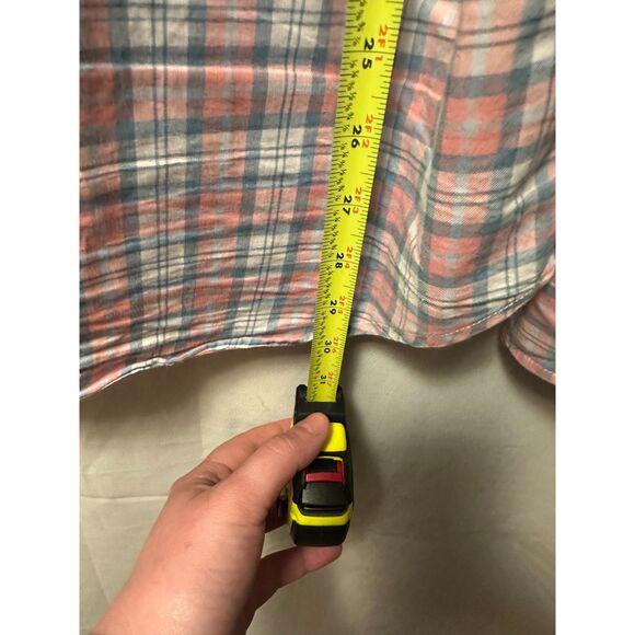 Faherty Shirt Mens Pink Plaid Button Down Casual Lightweight Cotton Size Medium - Picture 5 of 6